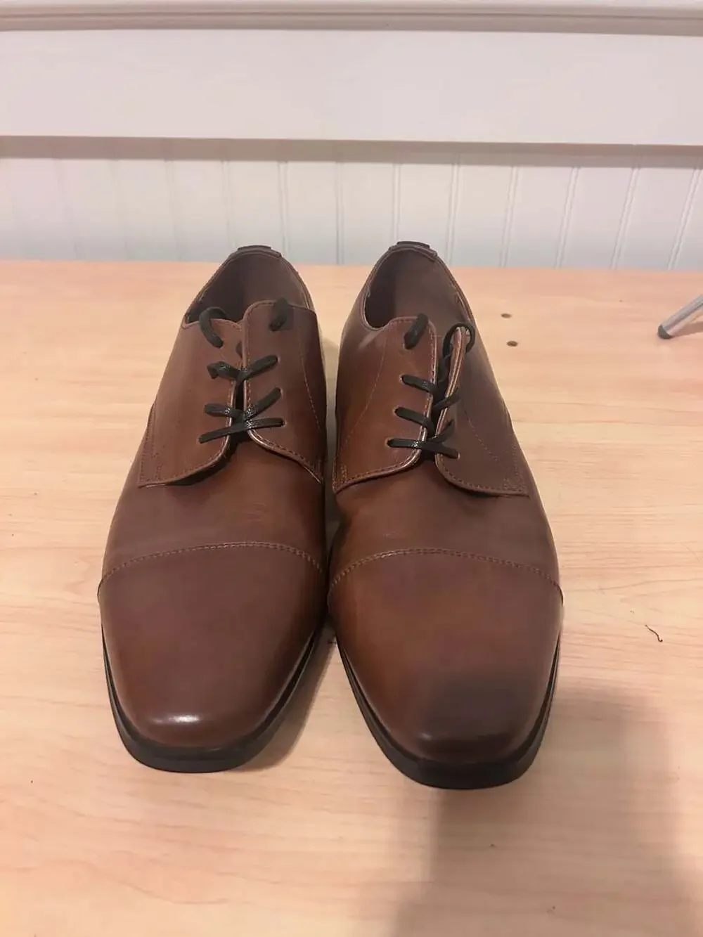 Call It Spring Cognac Cap Toe Derby Dress Shoes
